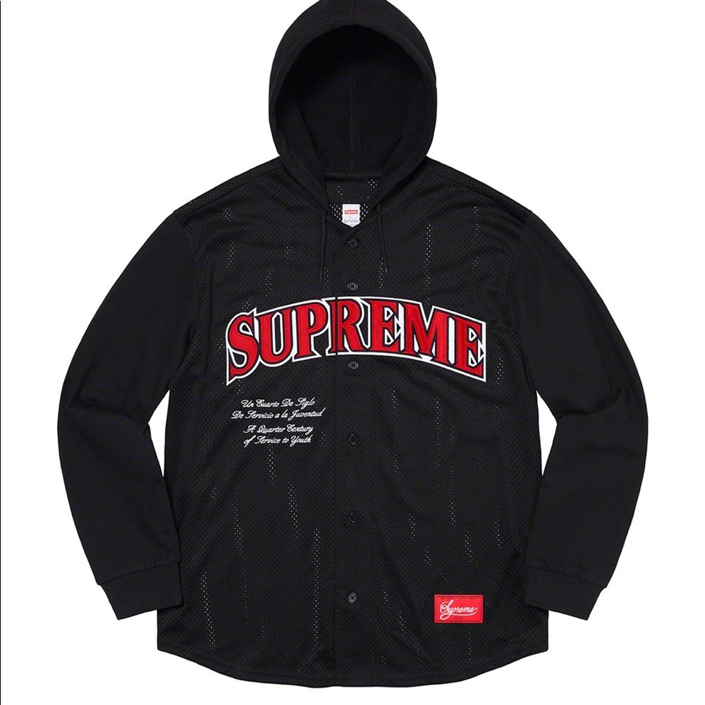 BNWT, SUPREME MESH HOODIE / BLACK
